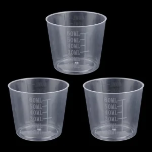 3Pcs Rice Measuring Cups – 60ml Transparent Plastic Small Washing Cup – Voor Rice Cooker – Vervanging voor Meten van Droge en Vloeibare Ingrediënten – Keuken Gadgets