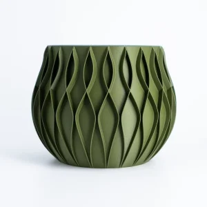Bloempot met Geheim Vak – Plantenpot met Verborgen Kluis – Push-to-Open Systeem – Duurzaam PLA – Olive Green