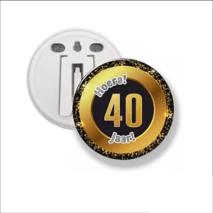 Button Met Clip 58 MM – Hoera 40 Jaar