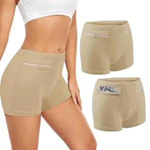 Damesondergoed met Geheime Zak – 2 Verpakkingen Reisboxershorts (Zwart)