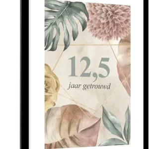 Fotolijst incl. Poster – Trouwdag – 12,5 jaar getrouwd – Spreuken – Jubileum – Quotes – 60×90 cm – Posterlijst