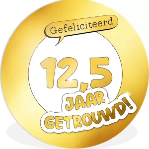 Wandcirkel – Muurcirkel Binnen – Trouwen – Spreuken – 12 5 jaar getrouwd – Quotes – ⌀ 30 cm – Wanddecoratie – Ronde Schilderijen