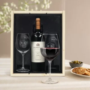 Wijnpakket met glas – Salentein Malbec (Gegraveerde glazen)