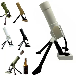XL Mortier Flesopener & Bierdopjes Schieter – 40cm Militaire Gadget – Stoer Cadeau voor Mannen & Vaderdag – Geschikt voor Corona 330ml – Wit