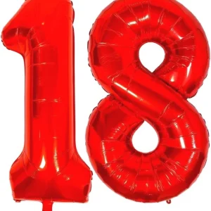 XXL Rood Cijferballon 18 Jaar – Verjaardagsdecoratie voor Feesten en Jubilea