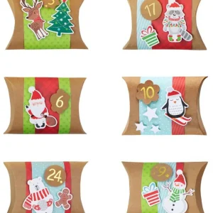 Zelfgemaakte adventskalender: 24 kartonnen doosjes, 11×15 cm